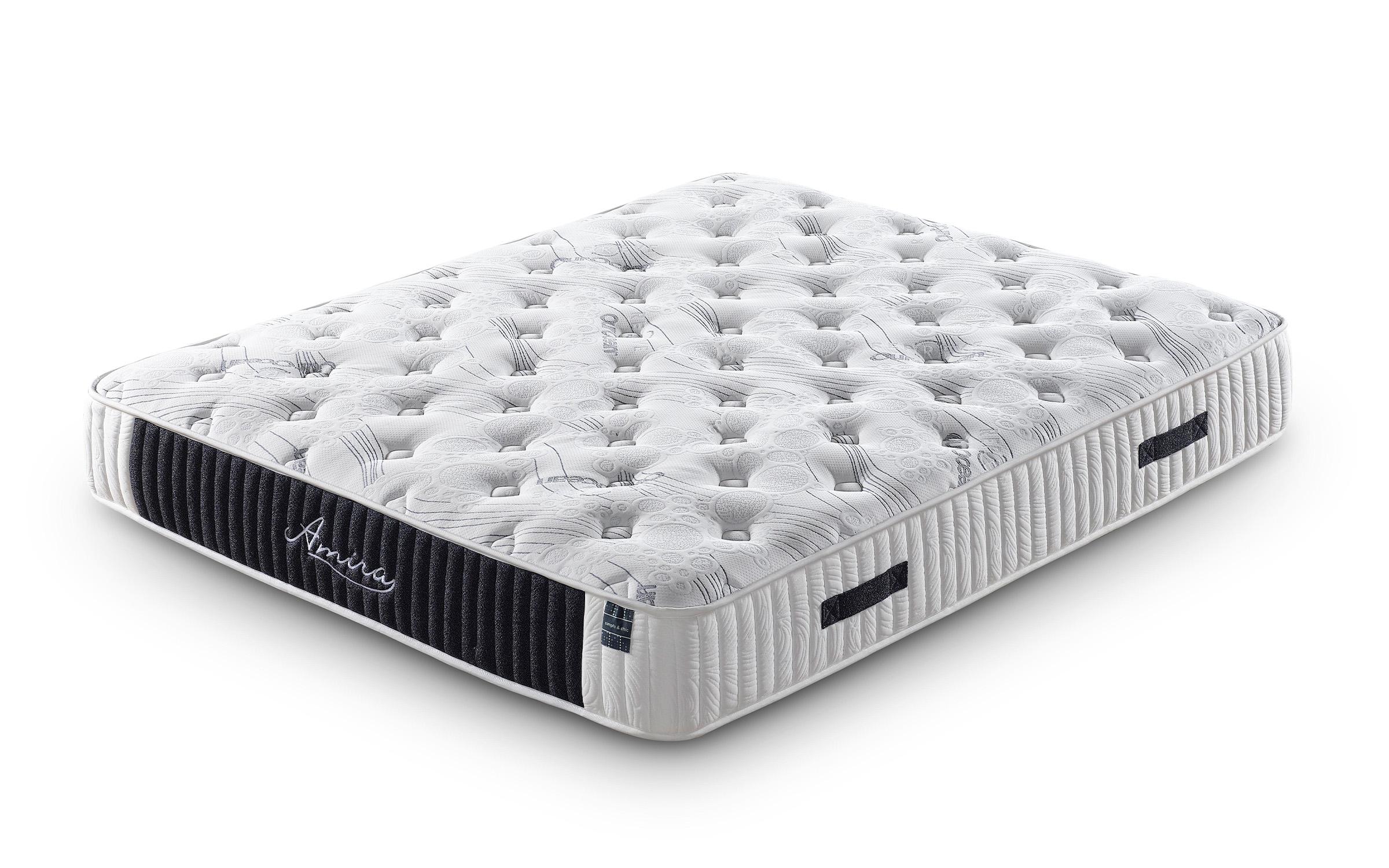 Pat dublu Boxspring 160/200 Amira + saltea, albastru inchis  8